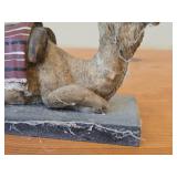 Resin Seated Camel with Striped Blanket