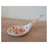 Vintage Chinese Porcelain Spoon - Handpainted Red Dragon design