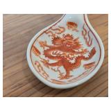 Vintage Chinese Porcelain Spoon - Handpainted Red Dragon design