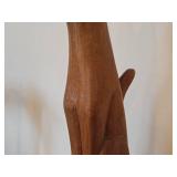 Vintage Mid-Century Siamese Cat Statue - Handcarved Teak Wood - Signed J. Pinal (Mexico) 24 1/2"