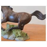Porcelain Horse Figure on Stand - Duncan Enterprises 1992