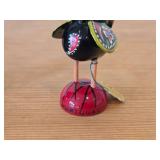 Lot of (2) Handpainted Rooster Figurines (Portugal) - One Wood, One Ceramic