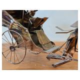 Vintage Metal Rickshaw Music Box - Handcrafted Copper tone