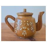 Genuine Monkeypod Wooden Teapot with Lid by The Woodcarver of Miami Beach (Philippines)