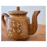 Genuine Monkeypod Wooden Teapot with Lid by The Woodcarver of Miami Beach (Philippines)