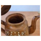 Genuine Monkeypod Wooden Teapot with Lid by The Woodcarver of Miami Beach (Philippines)