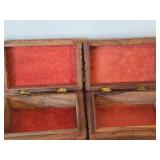 Lot of (2) Handcarved Wood Trinket Boxes
