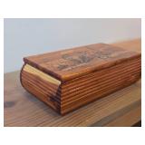 Cedar Wood Trinket Box with Pyrography Bear design