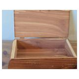 Cedar Wood Trinket Box with Pyrography Bear design