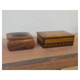 Lot of (2) Wood Trinket Boxes