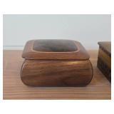 Lot of (2) Wood Trinket Boxes