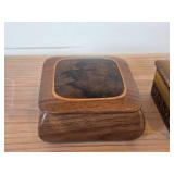 Lot of (2) Wood Trinket Boxes