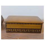 Lot of (2) Wood Trinket Boxes