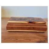 Cedar Wood Trinket Box with Pyrography Bear design
