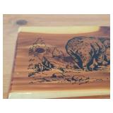 Cedar Wood Trinket Box with Pyrography Bear design