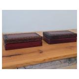 Lot of (2) Decorative Wooden Box with Flip-Top Lid