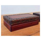 Lot of (2) Decorative Wooden Box with Flip-Top Lid