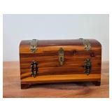 Cedar Wood Treasure Chest with Brass tone Hardware