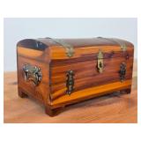 Cedar Wood Treasure Chest with Brass tone Hardware