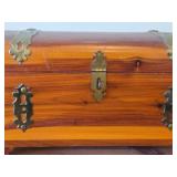 Cedar Wood Treasure Chest with Brass tone Hardware