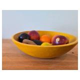 Wooden Bowl with (9) Remo Extra Fancy Fruit Shake