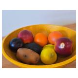 Wooden Bowl with (9) Remo Extra Fancy Fruit Shake