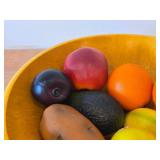 Wooden Bowl with (9) Remo Extra Fancy Fruit Shake