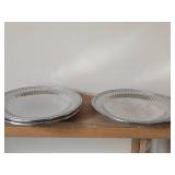 Lot of (3) Wilton Armetale Flutes & Pearls Serving Trays 13 1/2"