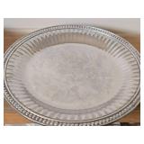 Lot of (3) Wilton Armetale Flutes & Pearls Serving Trays 13 1/2"