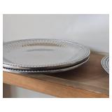 Lot of (3) Wilton Armetale Flutes & Pearls Serving Trays 13 1/2"