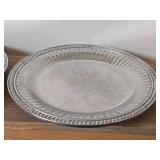 Lot of (3) Wilton Armetale Flutes & Pearls Serving Trays 13 1/2"