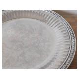Lot of (3) Wilton Armetale Flutes & Pearls Serving Trays 13 1/2"