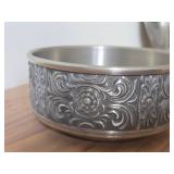 Lot of (2) Norwegian Pewter Norsk Tin - Belt Buckle and Bowl