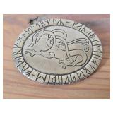 Lot of (2) Norwegian Pewter Norsk Tin - Belt Buckle and Bowl