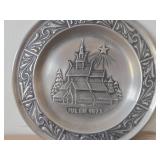Lot of (7) Norwegian Pewter Collectble Plates - 1973 through 1979