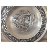 Lot of (7) Norwegian Pewter Collectble Plates - 1973 through 1979