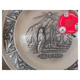 Lot of (7) Norwegian Pewter Collectble Plates - 1973 through 1979