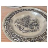 Lot of (7) Norwegian Pewter Collectble Plates - 1973 through 1979