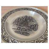 Lot of (7) Norwegian Pewter Collectble Plates - 1973 through 1979