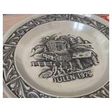 Lot of (7) Norwegian Pewter Collectble Plates - 1973 through 1979