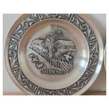 Lot of (3) Norwegian Pewter Collectble Plates - 1977 (x2) and 1978