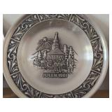 Lot of (5) Norwegian Pewter Collectble Plates - 1980, 1981, 1985, 1986, 1987