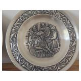 Lot of (5) Norwegian Pewter Collectble Plates - 1980, 1981, 1985, 1986, 1987