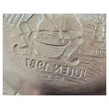 Lot of (5) Norwegian Pewter Collectble Plates - 1980, 1981, 1985, 1986, 1987