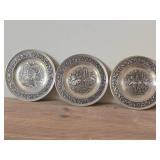 Lot of (3) Norwegian Pewter Collectble Plates - 1994, 1998, 2000