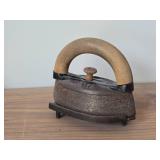 Vintage Dubuque Cast Iron Iron with Cast Iron Trivet