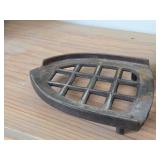 Vintage Dubuque Cast Iron Iron with Cast Iron Trivet