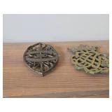 Cast Iron Trivet and Brass Trivet