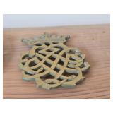 Cast Iron Trivet and Brass Trivet