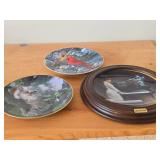 Lot of (3) Collectible Plates - Fire in the Snow by Derek Hansen, Out on a Limb by Nancy Mathews, Piano Moods by Robert A. Olson